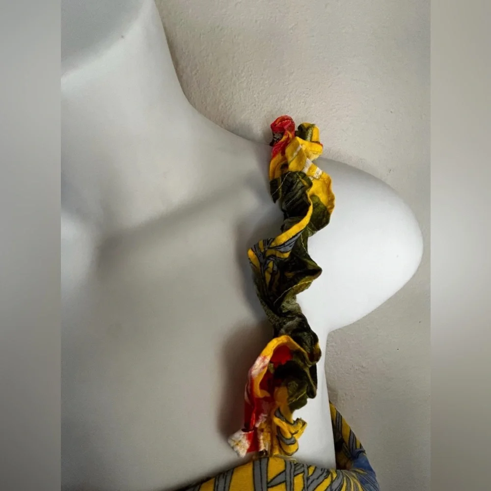 MILK & HONEY | Tropical Floral Yellow A-line Mini Dress | Women’s Size S - Picture 3 of 16